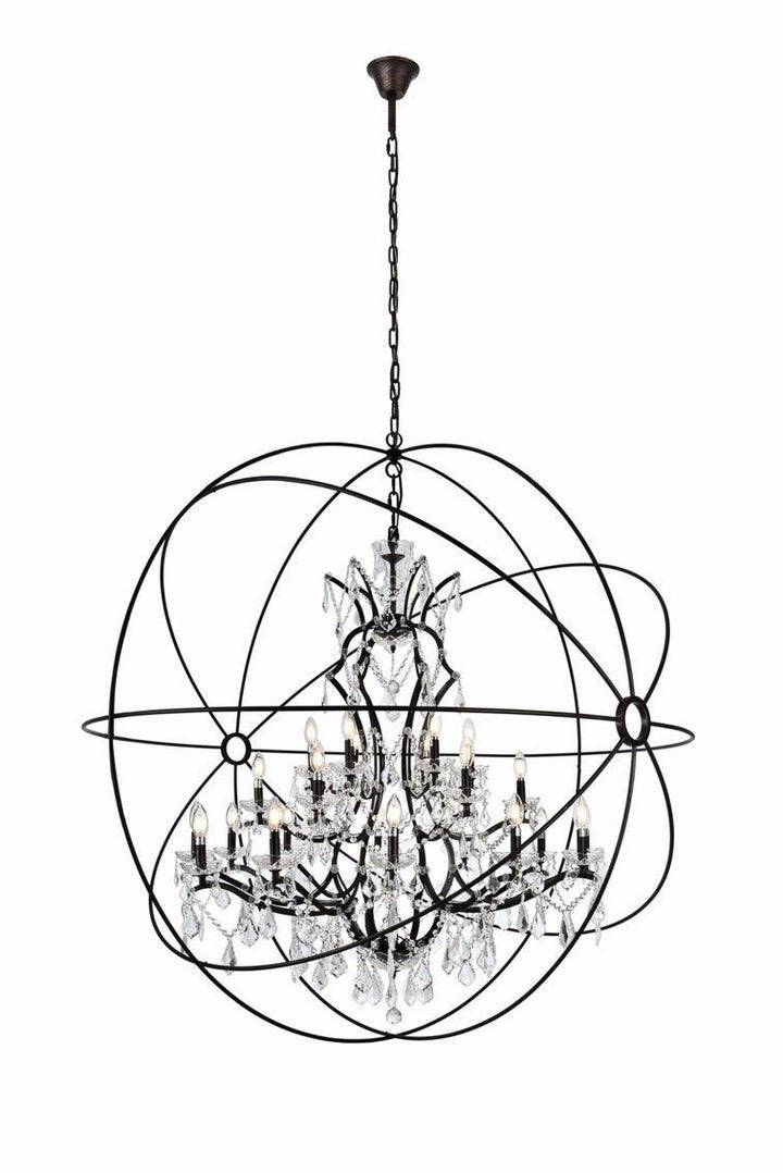 Steel Orbit Frame with Crystal Chandelier - LV LIGHTING