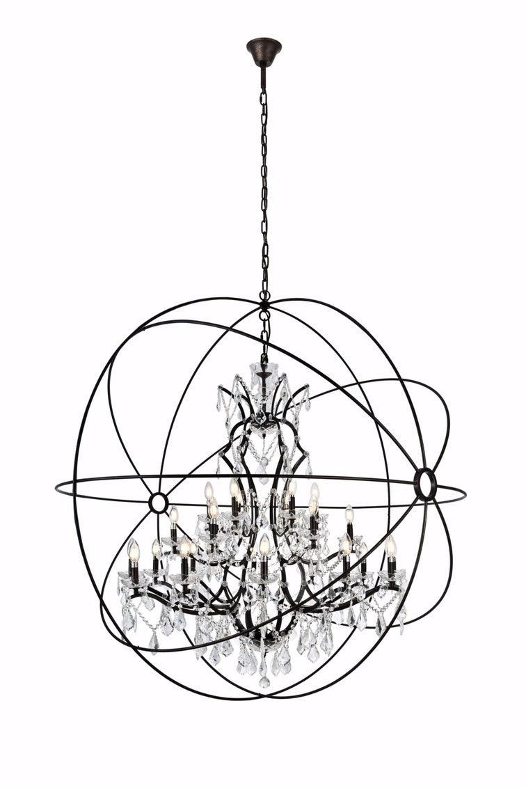 Steel Orbit Frame with Crystal Chandelier - LV LIGHTING