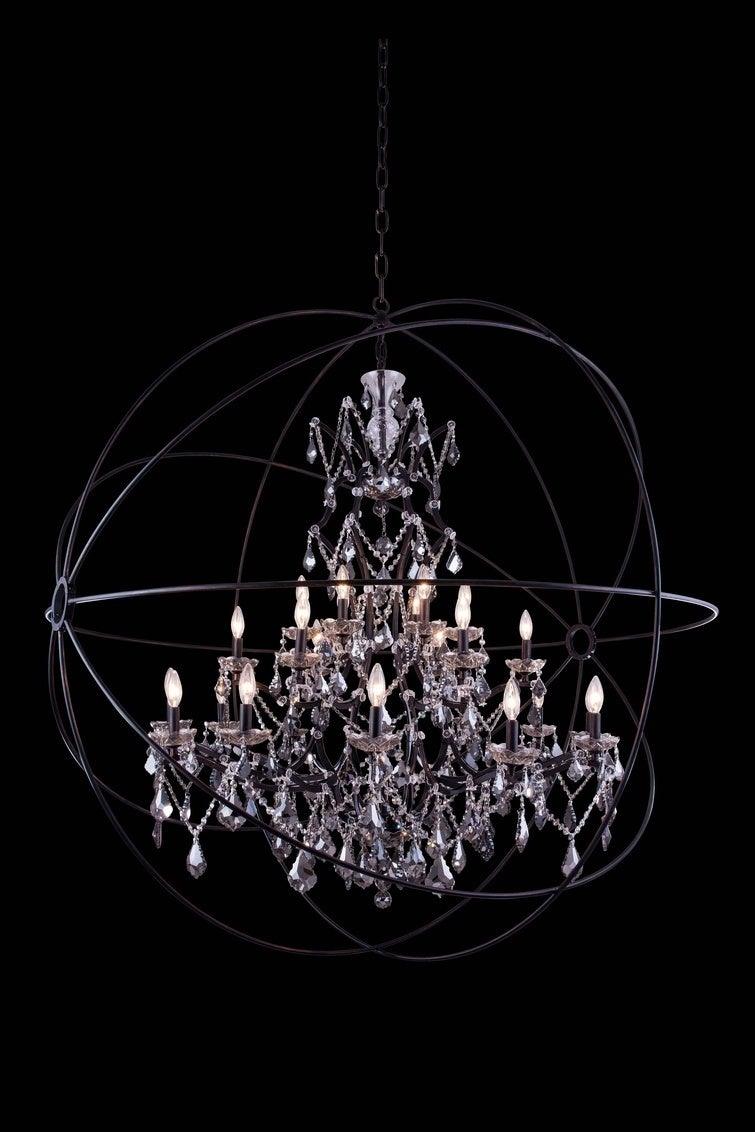 Steel Orbit Frame with Crystal Chandelier - LV LIGHTING