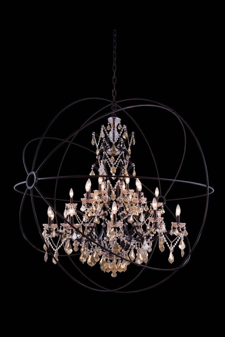 Steel Orbit Frame with Crystal Chandelier - LV LIGHTING