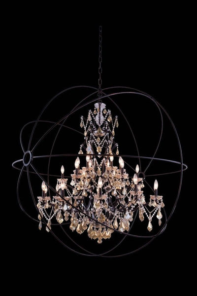 Steel Orbit Frame with Crystal Chandelier - LV LIGHTING