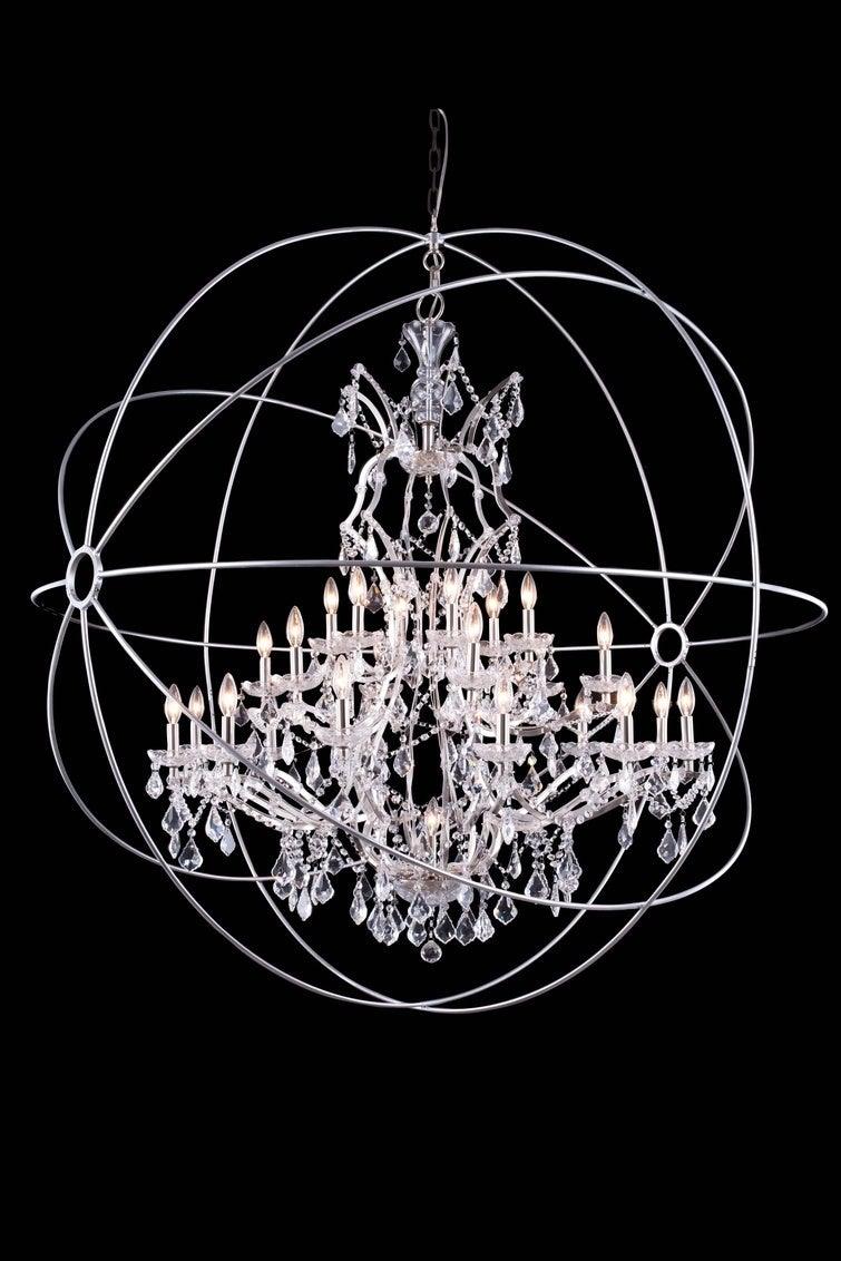 Steel Orbit Frame with Crystal Chandelier - LV LIGHTING