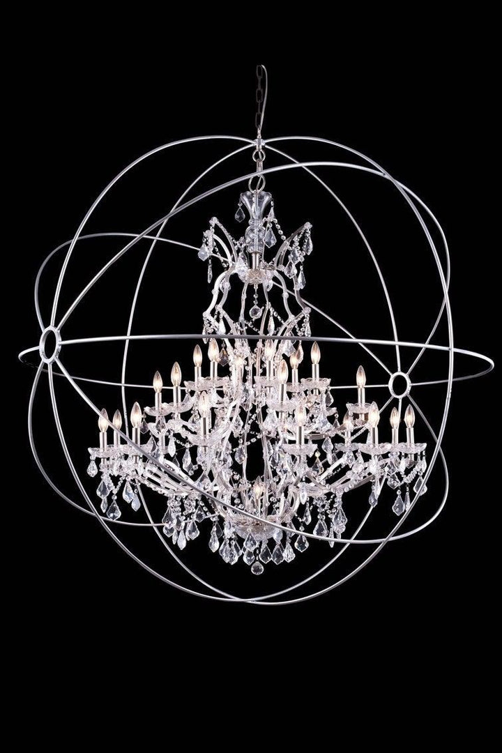 Steel Orbit Frame with Crystal Chandelier - LV LIGHTING