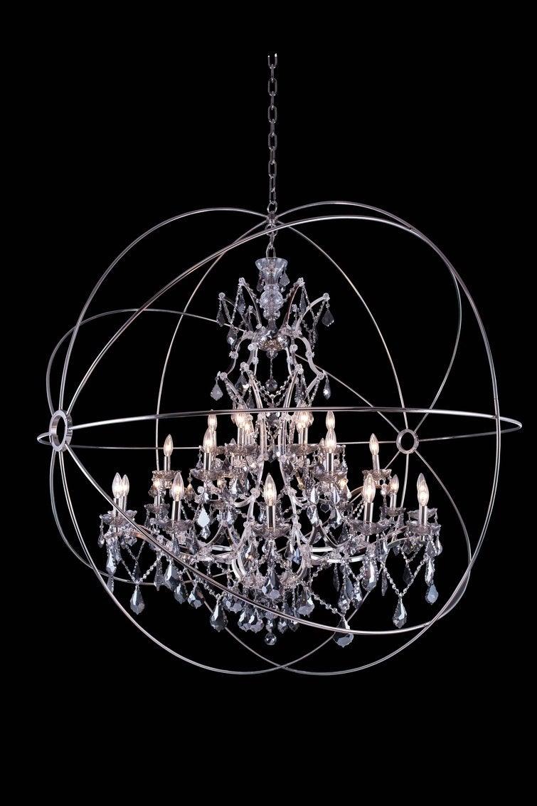 Steel Orbit Frame with Crystal Chandelier - LV LIGHTING