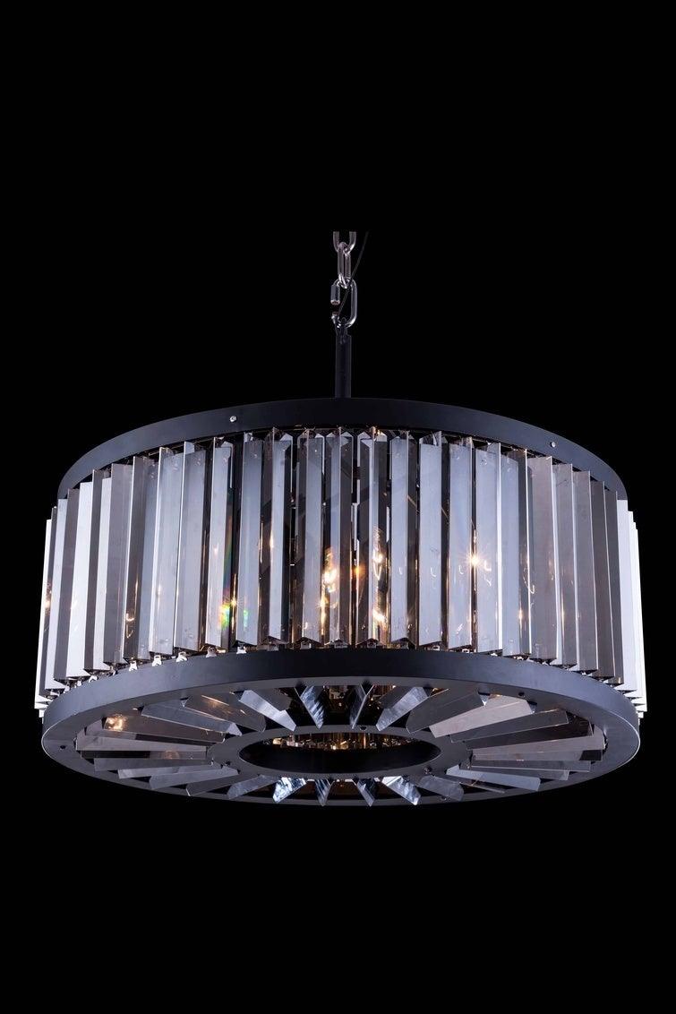 Steel Frame with Crystal Rod Round Chandelier - LV LIGHTING