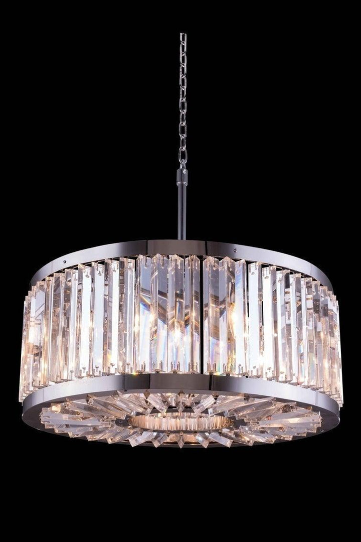 Steel Frame with Crystal Rod Round Chandelier - LV LIGHTING