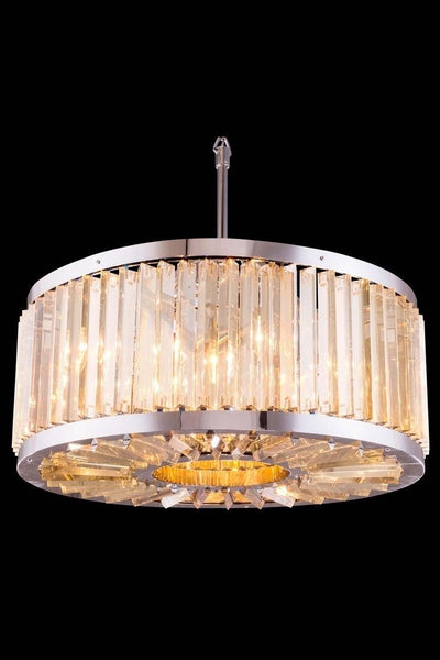 Steel Frame with Crystal Rod Round Chandelier - LV LIGHTING