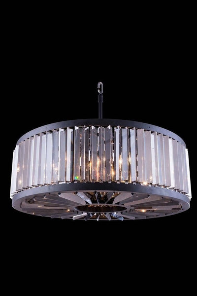 Steel Frame with Crystal Rod Round Chandelier - LV LIGHTING