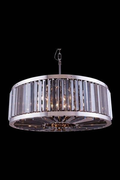 Steel Frame with Crystal Rod Round Chandelier - LV LIGHTING