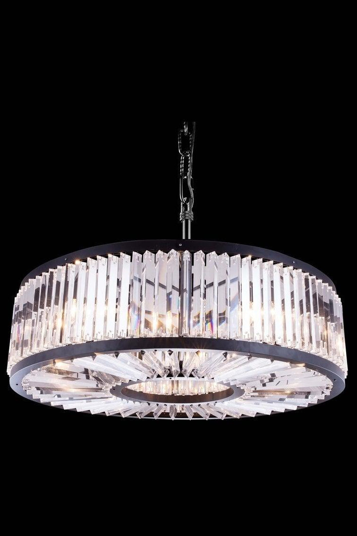Steel Frame with Crystal Rod Round Chandelier - LV LIGHTING