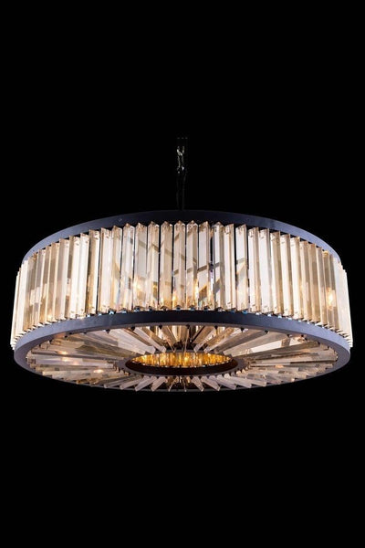 Steel Frame with Crystal Rod Round Chandelier - LV LIGHTING