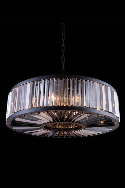 Steel Frame with Crystal Rod Round Chandelier - LV LIGHTING