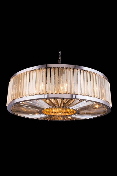 Steel Frame with Crystal Rod Round Chandelier - LV LIGHTING