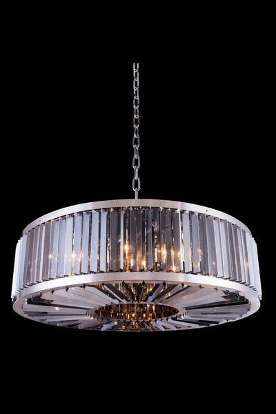 Steel Frame with Crystal Rod Round Chandelier - LV LIGHTING