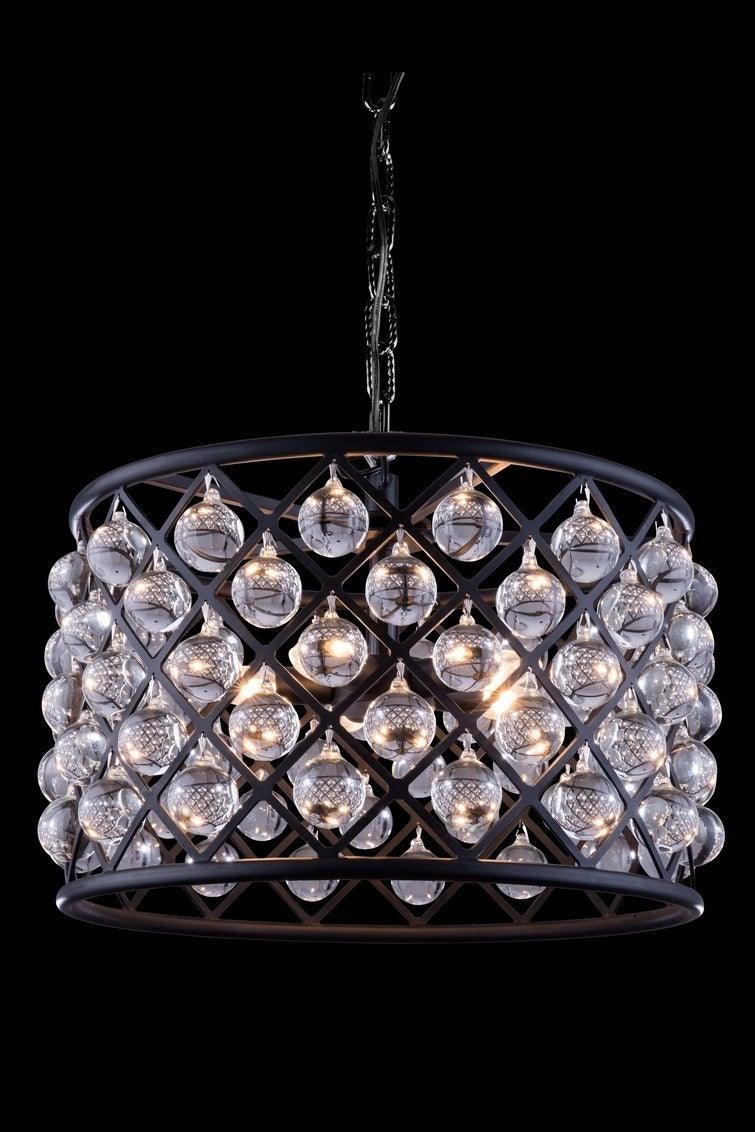 Steel Frame with Crystal Drop Chandelier - LV LIGHTING