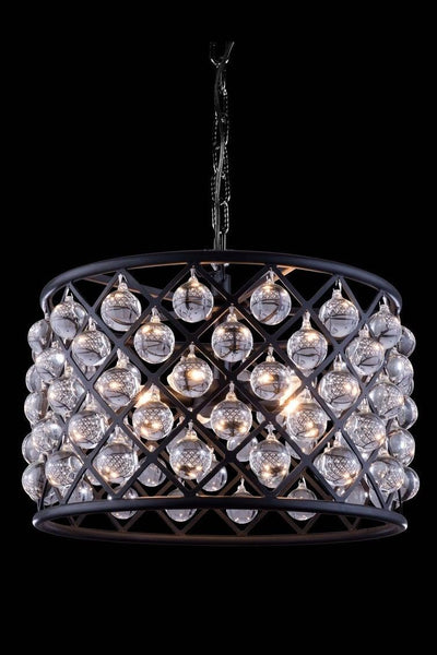 Steel Frame with Crystal Drop Chandelier - LV LIGHTING