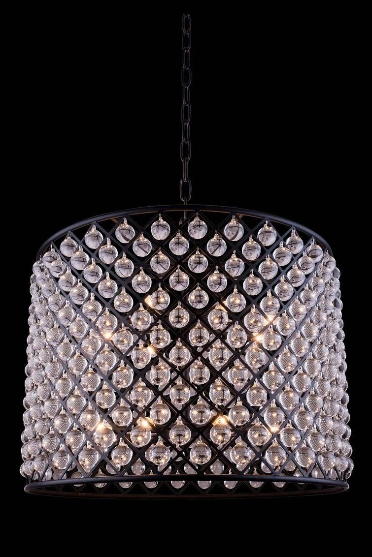 Steel Frame with Crystal Drop Chandelier - LV LIGHTING