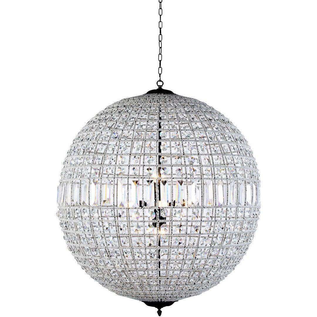 Steel with Crystal Shade Globe Pendant / Chandelier - LV LIGHTING