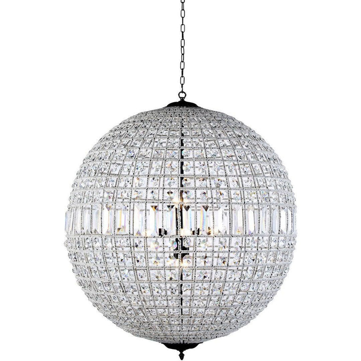 Steel with Crystal Shade Globe Pendant / Chandelier - LV LIGHTING