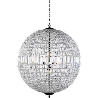 Steel with Crystal Shade Globe Pendant / Chandelier - LV LIGHTING