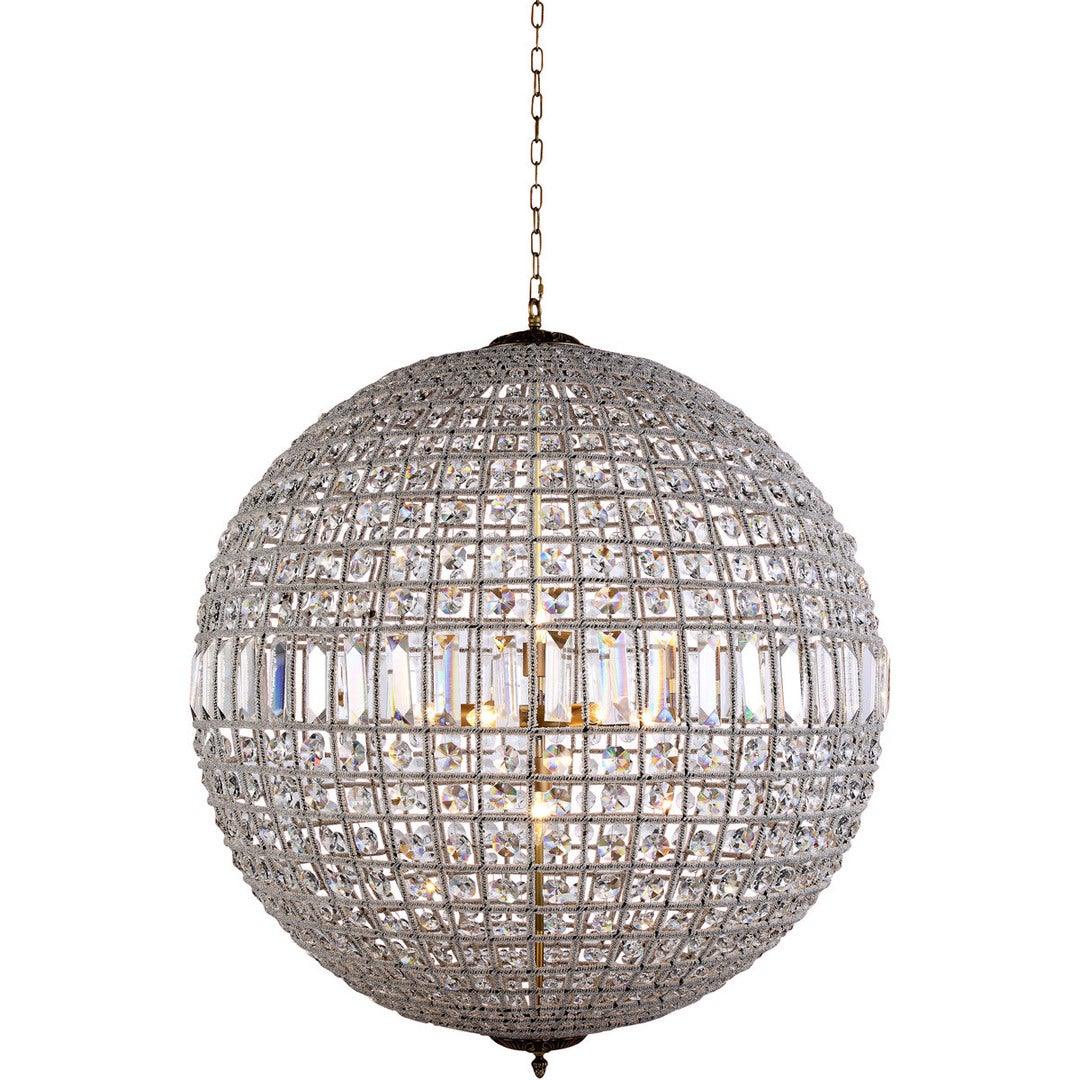Steel with Crystal Shade Globe Pendant / Chandelier - LV LIGHTING