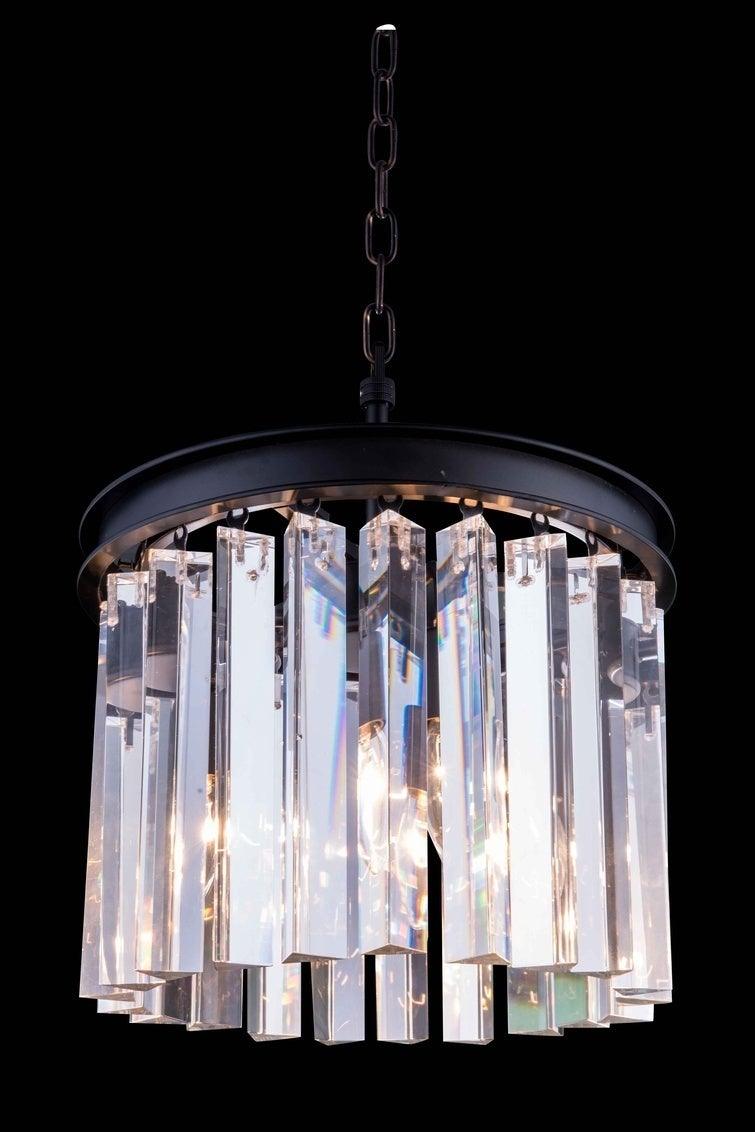 Steel with Crystal Rod Round Pendant / Chandelier - LV LIGHTING