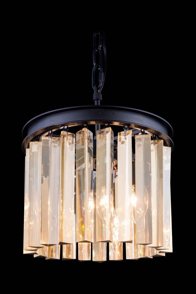 Steel with Crystal Rod Round Pendant / Chandelier - LV LIGHTING