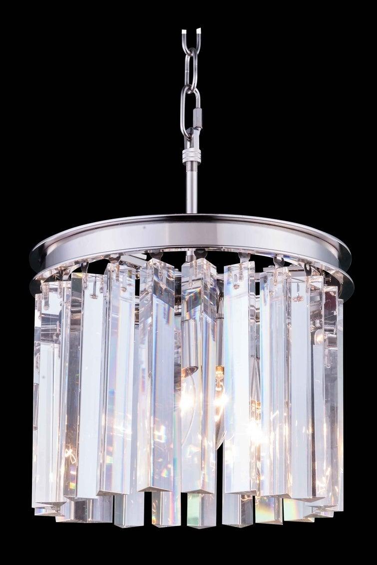 Steel with Crystal Rod Round Pendant / Chandelier - LV LIGHTING