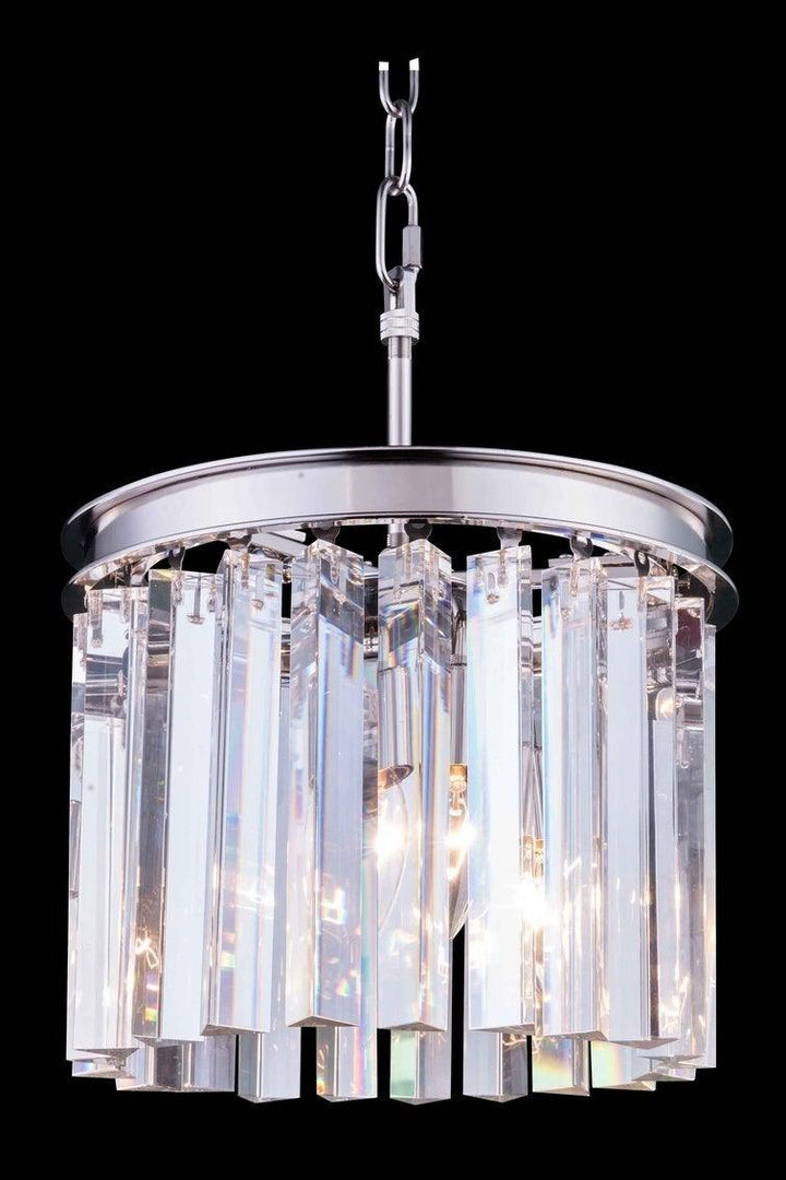 Steel with Crystal Rod Round Pendant / Chandelier - LV LIGHTING