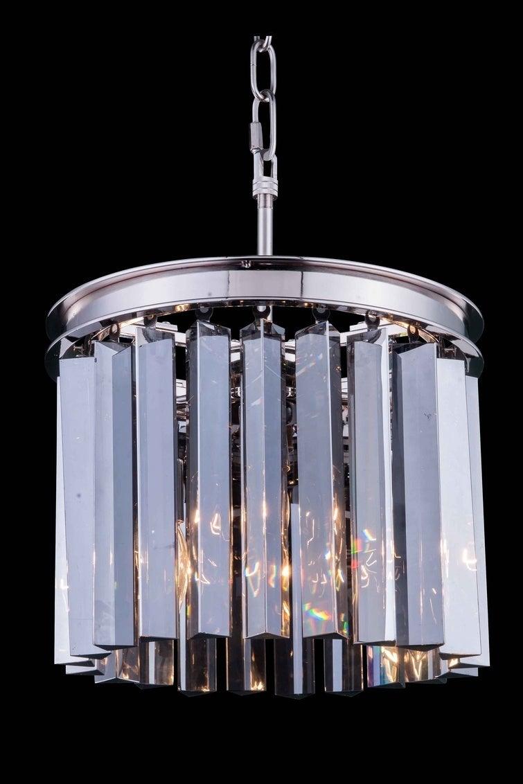 Steel with Crystal Rod Round Pendant / Chandelier - LV LIGHTING
