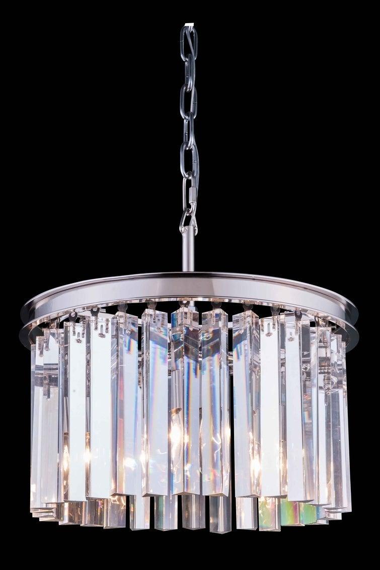 Steel with Crystal Rod Round Pendant / Chandelier - LV LIGHTING
