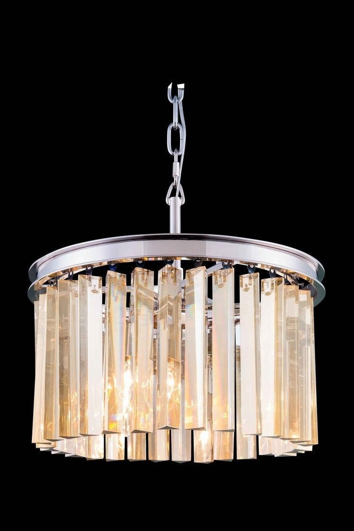 Steel with Crystal Rod Round Pendant / Chandelier - LV LIGHTING