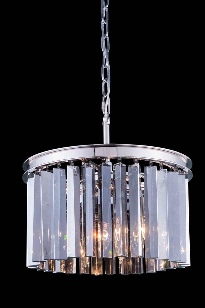 Steel with Crystal Rod Round Pendant / Chandelier - LV LIGHTING