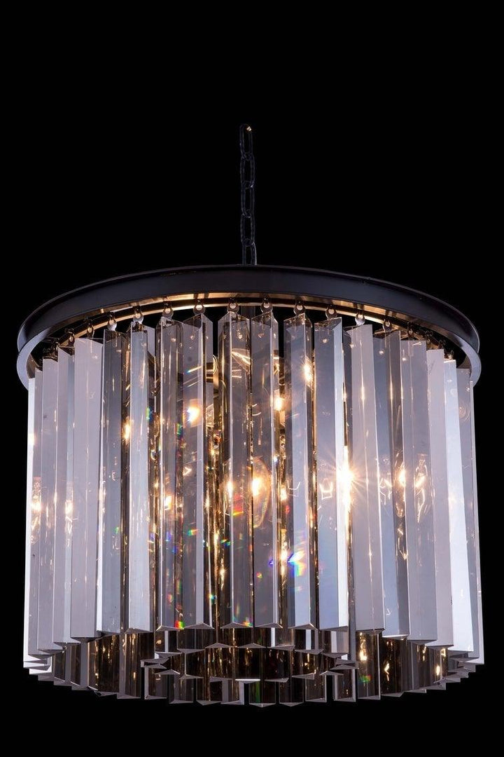 Steel with Crystal Rod Round Pendant / Chandelier - LV LIGHTING