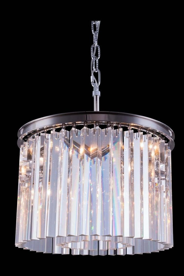 Steel with Crystal Rod Round Pendant / Chandelier - LV LIGHTING