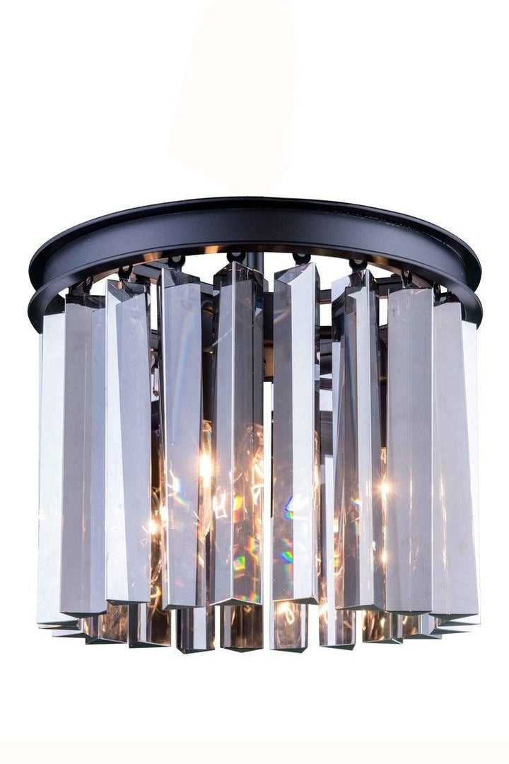 Steel with Crystal Rod Round Flush Mount - LV LIGHTING
