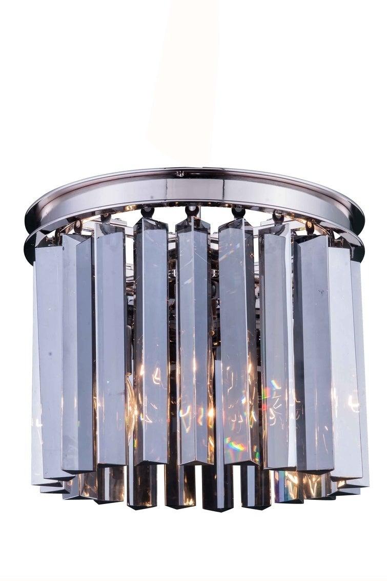 Steel with Crystal Rod Round Flush Mount - LV LIGHTING
