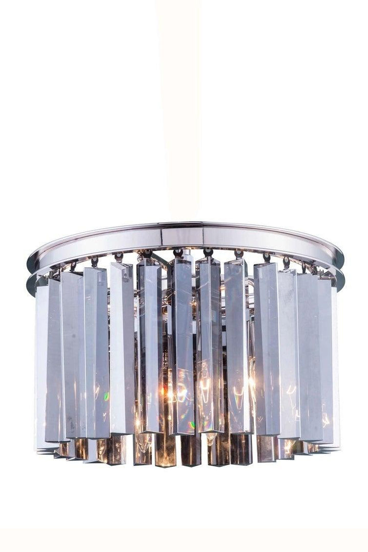 Steel with Crystal Rod Round Flush Mount - LV LIGHTING