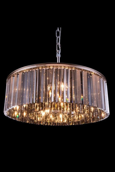 Steel Frame with Crystal Rod Round Chandelier - LV LIGHTING
