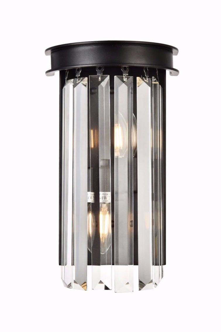Steel with Crystal Rod Wall Sconce - LV LIGHTING