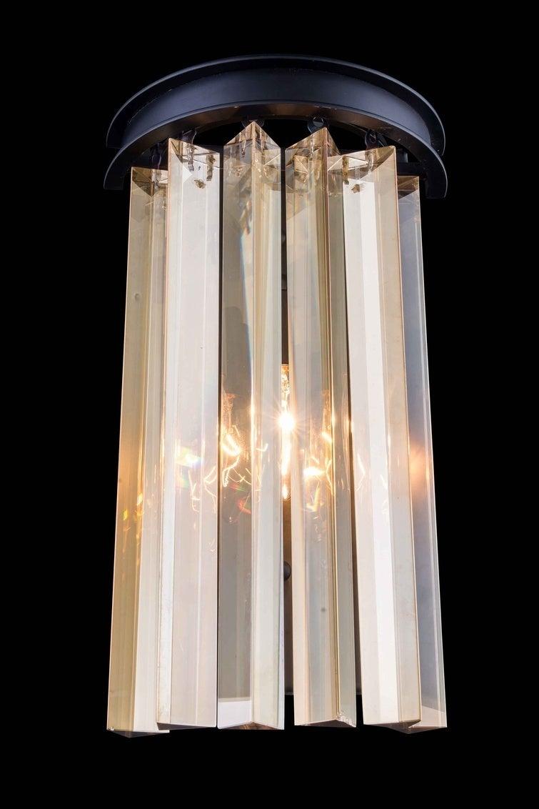 Steel with Crystal Rod Wall Sconce - LV LIGHTING