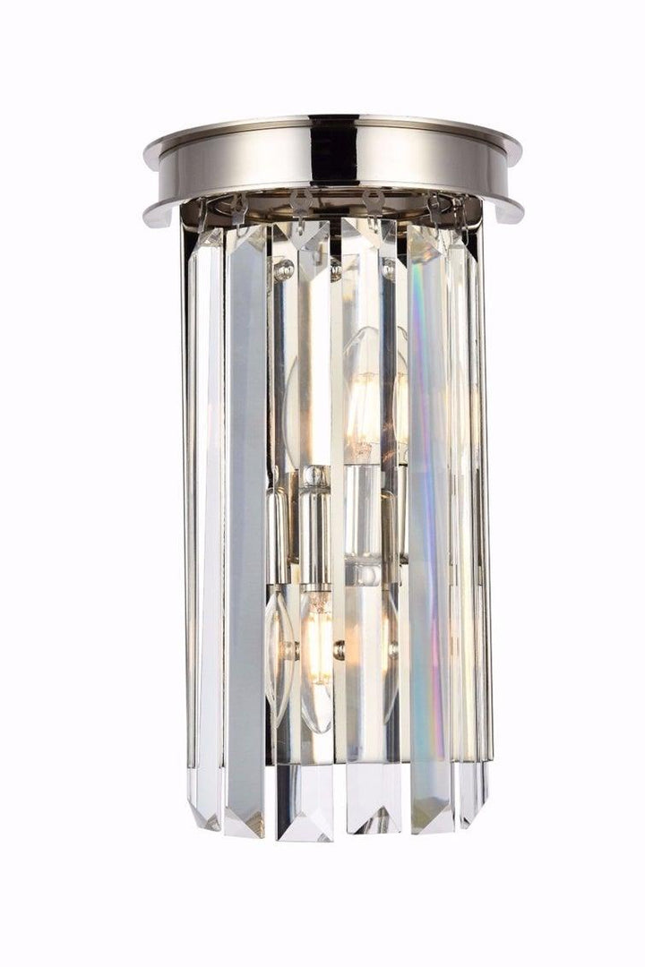 Steel with Crystal Rod Wall Sconce - LV LIGHTING