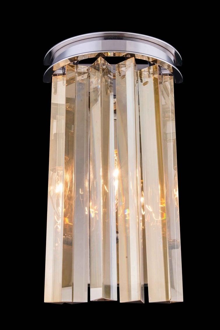Steel with Crystal Rod Wall Sconce - LV LIGHTING