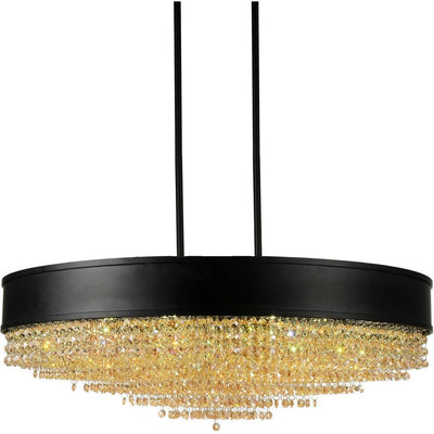 Black Frame with Amber Crystal Strand Chandelier - LV LIGHTING