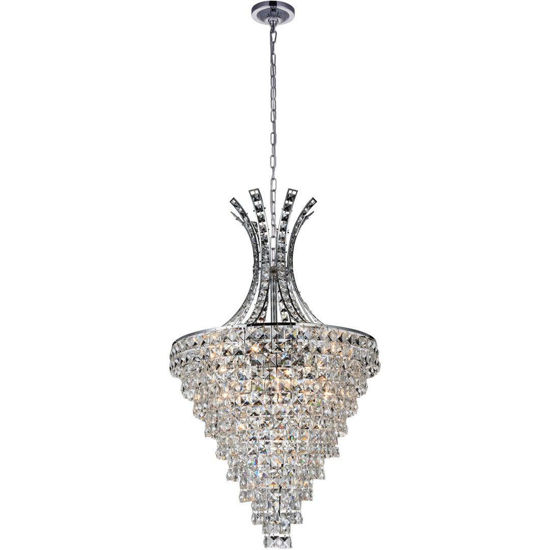 Chrome with Square Crystal Chandelier - LV LIGHTING