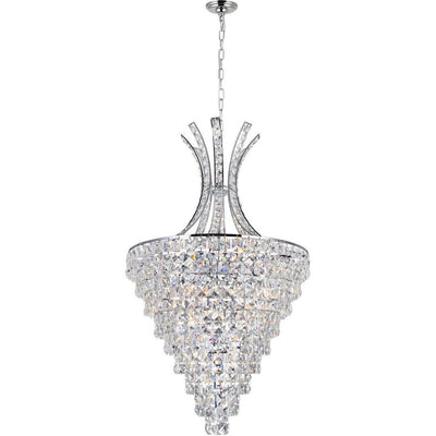 Chrome with Square Crystal Chandelier - LV LIGHTING