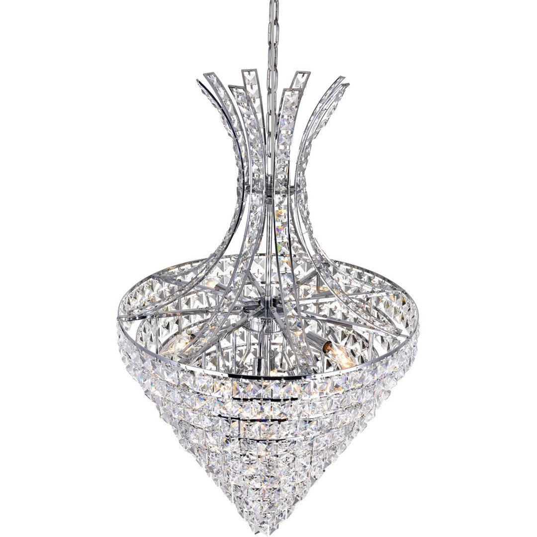Chrome with Square Crystal Chandelier - LV LIGHTING