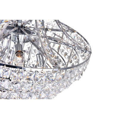 Chrome with Square Crystal Chandelier - LV LIGHTING