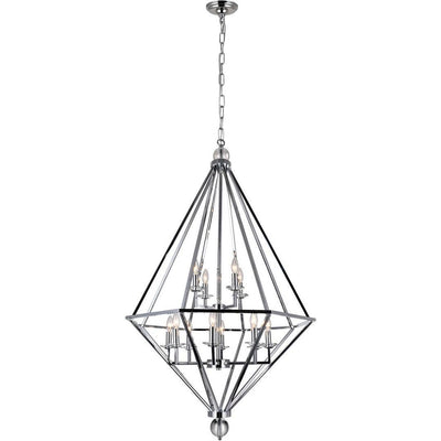 Chrome Symmitrical Open Air Frame Chandelier - LV LIGHTING