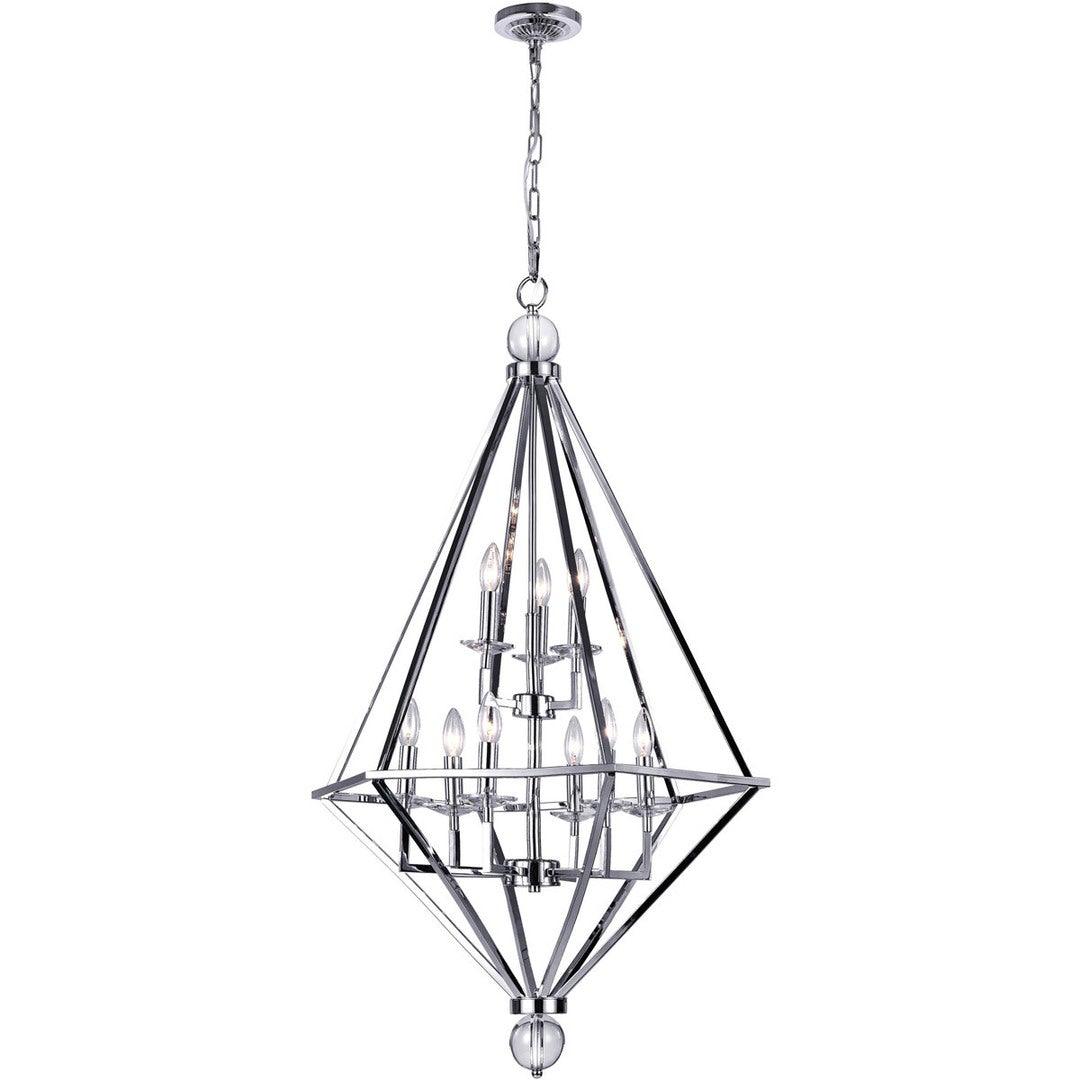 Chrome Symmitrical Open Air Frame Chandelier - LV LIGHTING